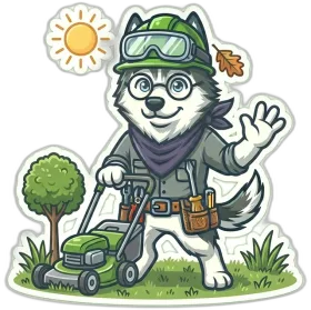 Husky Digital mascot for Landscaping marketing systems